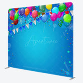 Aperturee - Aperturee Balloons Pure Blue Happy Birthday Square Backdrop